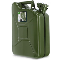 1 x RAW Customer Returns KADAX petrol canister, metal canister made of 0.8 mm steel, fuel canister for petrol and diesel, reserve tank with triple handle, sheet steel canister 10L green  - RRP €39.31