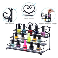 1 x RAW Customer Returns FullBerg 3 Tier Nail Polish Stand Metal Nail Polish Display Stand Lipstick Stand Storage Nail Polish Display Mother s Day Gift Women Black - RRP €16.99