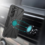 1 x Brand New LiuShan Case for Samsung Galaxy S23, Shockproof Protective Case Cover with 360 Rotation Ring TPU Bumper Armor Protection Case for Samsung Galaxy S23 Smartphone, Black - RRP €12.98