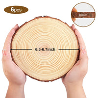 1 x RAW Customer Returns Philorn Wooden Discs 6 Pieces Round Tree Discs 16-17cm Wood Log Discs, Wooden Discs for Crafting Decoration for DIY Crafts, Wedding Centerpieces, Christmas Decoration, Tree Disc Buy Large - RRP €17.0