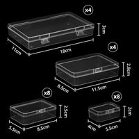 1 x RAW Customer Returns Winter Shore Rectangular Plastic Storage Boxes Pack of 24 - Plastic Containers with Hinged Lids and Mixed Sizes - Transparent Organizer Boxes for Materials and Small Items - RRP €22.08