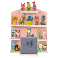 1 x RAW Customer Returns Shudyear Toniebox Shelf with Space for 24 Tonie Figures, Tonie Box Magnetic Wall Shelf for Children to Play and Collect Pink, House  - RRP €36.31