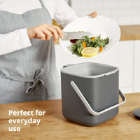 1 x RAW Customer Returns BLUE GINKGO Kitchen Compost Bin - Easy to Clean Food Waste Container with Handles Kitchen Compost Bin for Worktop Made in Korea 2.6L - White - RRP €24.99