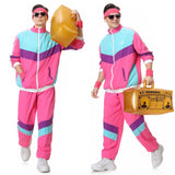 1 x RAW Customer Returns Enhenenhen 80s 90s outfit for men women, 80s costume tracksuit women retro jogging suit, adult 80s 90s costume suit for carnival - RRP €38.32