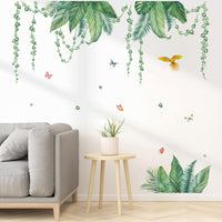 1 x RAW Customer Returns decalmile Wall Sticker Plants Tropical Leaves Wall Stickers Hanging Plants Green Wall Stickers Children s Room Living Room Bedroom Hallway Wall Decoration - RRP €15.99