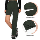 1 x RAW Customer Returns Cycorld hiking pants women s trekking pants, breathable zip-off women s outdoor pants, removable outdoor hiking pants with 5 deep pockets, for hiking, climbing, traveling and leisure green, S  - RRP €49.99