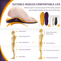 1 x RAW Customer Returns High Arch Support Insoles, DynWalker Metatarsal Pads Women men, Plantar Fasciitis, Achilles Tendonitis, Heel Spur, XL - RRP €22.3