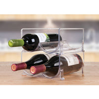 1 x RAW Customer Returns mDesign wine rack for eight bottles stackable bottle holder for your drinks storage in the kitchen transparent - RRP €42.04