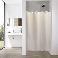 1 x RAW Customer Returns YISURE Linen Effect Shower Curtain 200 x 200 cm Cream Beige No Hooks Waterproof W200 x H200 cm - RRP €22.8