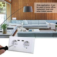 1 x RAW Customer Returns DEWIN USB socket, wall socket, multifunctional socket with two USB ports for charging your mobile phone - RRP €19.46