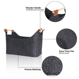 2 x Brand New Geestock felt bag for firewood, gray basket for firewood, foldable wood stacking aid can also be used for storing toys, clothes and planting flowers - RRP €47.98