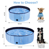 1 x RAW Customer Returns DEWEL Dog Pool, Foldable Dog Pool for Large Dogs, Paddling Pool for Dogs, with Handle Dog Grooming Brush, Blue, 80x30 cm - RRP €31.99