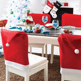 6 x Brand New SUNTRADE 4 Pack Santa Hat Dining Chair Covers, for Christmas Xmas Dining Table Chairs Decoration - RRP €122.4