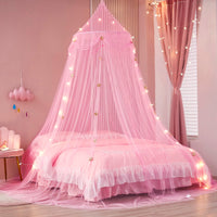 1 x RAW Customer Returns Beyeutao Bed Canopy with Fluorescent Lights Glowing Stars Bed Canopy Girls Purple Canopy Children s Room Canopy Bed Curtains Mosquito Baby Bed Canopy. purple  - RRP €29.24