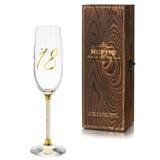 1 x RAW Customer Returns NUPTIO Champagne Glasses 18th Birthday Gifts Gift Ideas with Wooden Box Gold Birthday Engraved Glasses for Woman Boy Girl Prosecco Champagne Flutes Gift Box Son Girlfriend 7.04oz - RRP €21.98