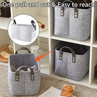 3 x Brand New APACALI 2 pieces felt storage basket, felt basket gray, foldable felt storage box, felt baskets with two soft handles, felt storage basket for clothes, towels, toiletries, books etc. - RRP €47.97