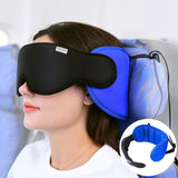 1 x RAW Customer Returns SARISUN travel pillow airplane, neck pillow for long car journeys or flights, pillow and eye mask in one, stops bobbing head, comfortable and space-saving, neck pillow child seat car, blue - RRP €24.46