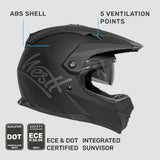 1 x RAW Customer Returns Westt Full Face Motorcycle Helmet - Motocross MTB Helmet Men Women Full Face Motorcycle Helmet ECE DOT Certified - Motorcycle Helmet Enduro Motorcycle Helmet with Double Visor Black L 59-60cm  - RRP €96.95