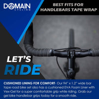 2 x RAW Customer Returns Domain Cycling Extra Long Gel Bike Handlebar Tape for Road Bikes and Cycling Black  - RRP €45.98