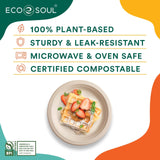 1 x Brand New ECO SOUL Pearl White Round 25cm Bagasse Paper Plates 50 pieces , Disposable Tableware and 100 Compostable, Environmentally Friendly Party Tableware, Robust Camping Tableware, Microwave and Oven Safe - RRP €12.99