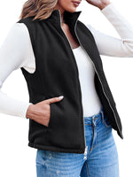 1 x RAW Customer Returns YBENLOVER Reversible Vest Women s Short Fleece Softshell Quilted Vest Warm Sleeveless Jacket with Zipper Pockets - RRP €30.24