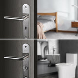 1 x RAW Customer Returns AwmnSrman door handles interior doors doorknob door fitting door handle set room door set 72MM-BB-Wardbart set of 6 modern stainless steel 12 doorknobs 12 long plates - RRP €59.48