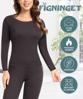 1 x Brand New Figninget thermal underwear for women, ski underwear, thermal shirt, women s ski underwear, ski underwear, women s thermal underwear, dark gray 2XL - RRP €27.22