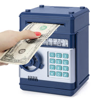 1 x RAW Customer Returns Highttoy safe for children 3-12 years, electronic money box for children with code, ATM savings box, ATM saving bank password piggy bank, money box, gifts for boys, dark blue - RRP €27.06