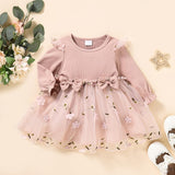 1 x RAW Customer Returns Yanmucy Dresses for Girls Toddler Baby Girl Dress Infant Bowknot Ruffle Tutu Outfit Long Sleeve Floral Romper Clothes Layered Lace Skirts DE NL SE PL, Age, 9 Months, 12 Months, Rose  - RRP €27.6