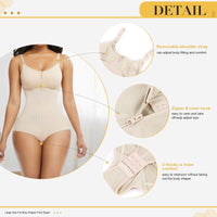 1 x RAW Customer Returns FeelinGirl Overbust Shaping Bodysuit, Women s Shaping Belly with Zipper, Body Shaper Slip Removable Shoulder Straps, Plus Size Slimming Shapewear Beige M  - RRP €44.99