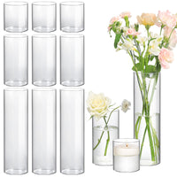 1 x RAW Customer Returns ComSaf Glass Vase, 12 Pieces Flower Vase, Small Vases for Table Decoration, Large Vase, Small Glass Vases, Mini Vases, Glass Tulip Vase, Glass Cylinder Vase Set for Wedding, Birthday, Party Vases Decoration - RRP €56.99