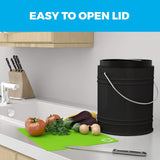 1 x RAW Customer Returns litre organic waste bin for the kitchen - organic waste bin odour-proof - compost bin with activated carbon filter lid - organic waste bin for the kitchen small with plastic inner bucket - robust compost bin  - RRP €27.22