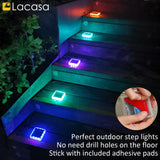 1 x RAW Customer Returns Lacasa Solar Floor Lights Outdoor, 40LM Pack of 4 Solar Lights for Outdoor Use, IP68 Waterproof Auto ON OFF Solar Lamps LED Path Lights for Garden Lawn Patio Driveway 4 Pieces - RGB Color Changing  - RRP €37.99