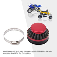 1 x RAW Customer Returns GOOFIT 58MM Air Filter Replacement for 2 STROKE 47cc 49cc Scooter ATV Pocketbike Mini Quad Red - RRP €32.4