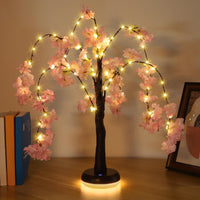 1 x RAW Customer Returns GOESWELL Tree Lamp,Tabletop Tree 60CM Artificial Trees Pink Cherry Blossom Tree-1  - RRP €36.38