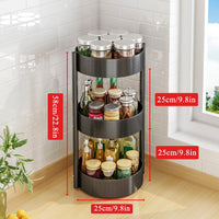 1 x RAW Customer Returns YunNasi Spice Rack Rotating Turntable Organizer Black Kitchen Shelf Made of Carbon Steel Lazy Susan Spice Carousel Kitchen Organizer Spice Stand for Spice Jars, Seasoning Bottle - RRP €37.99