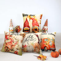 2 x Brand New Hanrunsi Set of 4 Cushion Covers 40x40 Autumn Theme Pillowcase Maple Leaf Pumpkin Linen Cushion Cover Throw Pillow Cover Couch Cushion Sofa Cushion Decorative Fall Pillows for Car Bedroom Living Room - RRP €40.8