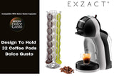 1 x RAW Customer Returns Exzact coffee capsule holder compatible for Dolce Gusto 32 x capsules - stand for coffee capsules Dolce Gusto coffee pad - capsule dispenser capsule stand capsule holder - 360 rotatable and non-slip - RRP €18.99