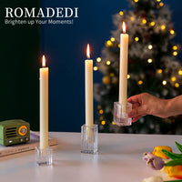 8 x Brand New Romadedi Glass Candle Holder Candlestick Taper Candles - 12PCS Candle Stand for Candles for Wedding Christmas Advent Table Decoration Living Room Modern Decoration - RRP €232.24