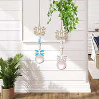 1 x Brand New YGCHEN Crystal Sun Catcher Lotus Suncatcher Hanging Crystal Prism Lotus Pendant Hanging Crystals Decoration for Home Garden Office Party - RRP €22.8