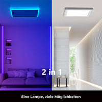 1 x RAW Customer Returns Matane LED ceiling light RGB dimmable, 24W ceiling lamp with remote control, panel ceiling colored 3000K-6500K for living room, bedroom, children s room, kitchen, bathroom, dining room, ultra-thin, flat, square 32 cm - RRP €39.31