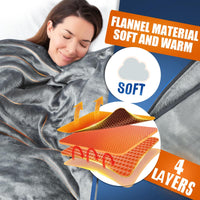 1 x RAW Customer Returns Electric heating blanket, 135 x 185 cm heated underblanket, soft flannel blanket with 6 adjustable temperature levels, 1 to 12 hour timer, quick heating and machine washable electric blanket - RRP €27.76