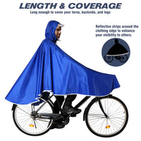 1 x RAW Customer Returns Anyoo Waterproof Cycling Rain Poncho Portable Lightweight Rain Jacket with Hood Bicycle Bike Compact Rain Cape Reusable Unisex for Backpacking Camping Outdoors,One Size,Blue - RRP €27.22