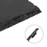 1 x RAW Customer Returns SINJEUN 10 pieces 25 x 12 cm slate serving plate, serving plates made of slate, rectangular slate table coasters, slate plate coasters, perfect for serving and as decoration, black - RRP €32.26