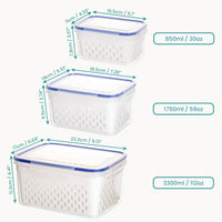 1 x RAW Customer Returns BELLE VOUS Pack of 3 food storage containers for storing fruit in the refrigerator - vegetable box set - vegetable storage box - storage for vegetables and fruit in the refrigerator - RRP €21.05