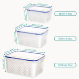 1 x RAW Customer Returns BELLE VOUS Pack of 3 food storage containers for storing fruit in the refrigerator - vegetable box set - vegetable storage box - storage for vegetables and fruit in the refrigerator - RRP €21.67