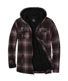 5 x Brand New SwissWell Men s Shirt Jacket Thick Plaid Flannel Jacket Plush Lining Leisure Lined Hoodie Men s Fleece Hoodie Winter Jacket with Pockets Brown S  - RRP €302.45