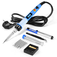 1 x RAW Customer Returns WaxRhyed 80W Soldering Iron Kit, LCD Display, Professional, Adjustable Temperature 200 -450 , 5 Pcs Soldering Tip and Wire - RRP €16.72