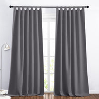 1 x RAW Customer Returns PONY DANCE loop curtains living room modern H 245 x W 140 cm thermal curtain blackout curtains grey opaque curtains loop curtain set of 2 curtains bedroom - RRP €35.49