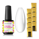 2 x Brand New Gelfavor 5 in 1 building gel for gel nails clear 15ml UV LED builder strengthening gel transparent color for strong nail tips, shape, structure and build extensions with 10pc nail form for nail art - RRP €12.68